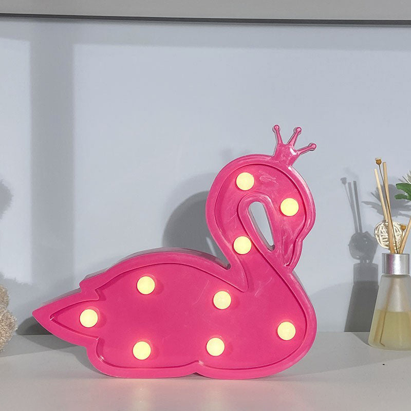 Plastic Swan Wall Night Lamp Contemporary LED Night Lighting for Children Bedroom