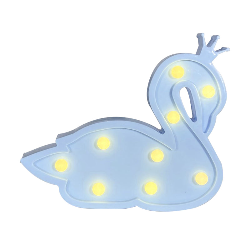 Plastic Swan Wall Night Lamp Contemporary LED Night Lighting for Children Bedroom