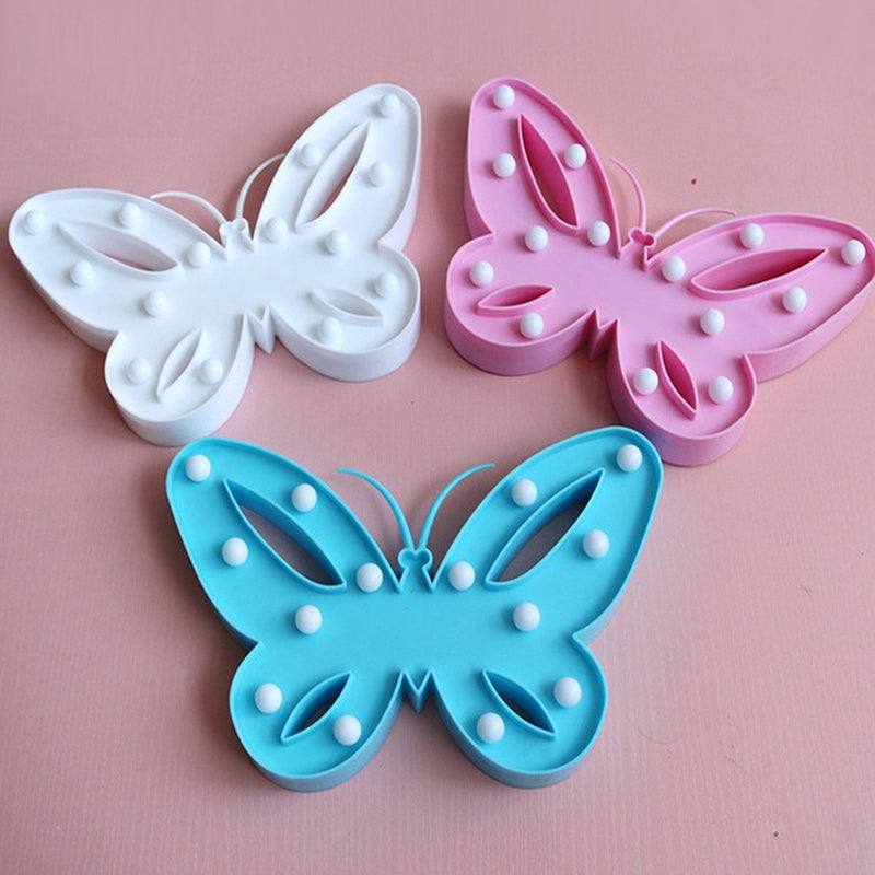 Nordic Butterfly Nightstand Lighting Plastic Girls Bedroom LED Wall Night Lamp