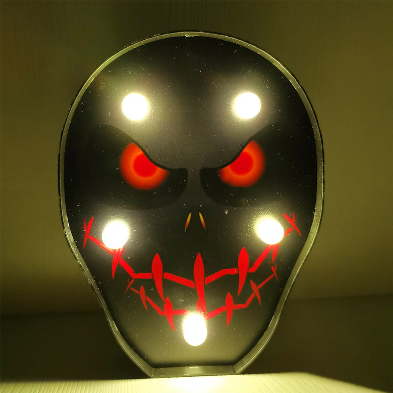 Horror Element Night Light Simple Plastic Battery Operated LED Black Nightstand Lighting