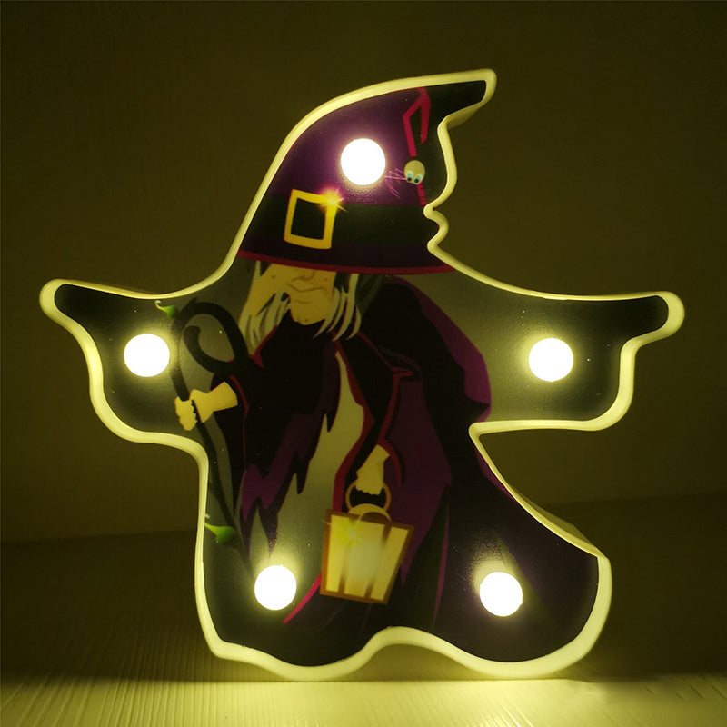 Horror Element Night Light Simple Plastic Battery Operated LED Black Nightstand Lighting