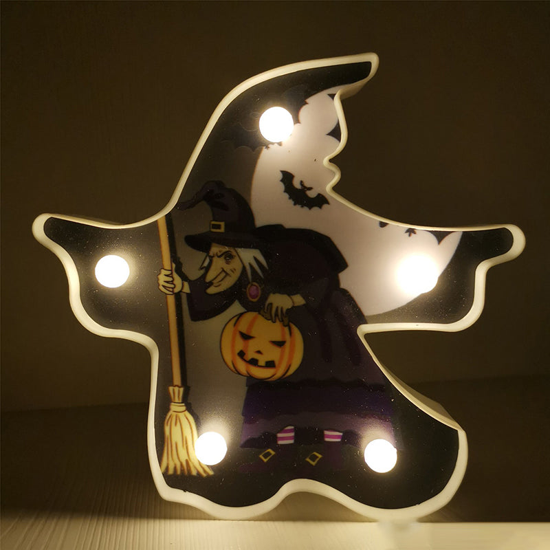 Horror Element Night Light Simple Plastic Battery Operated LED Black Nightstand Lighting