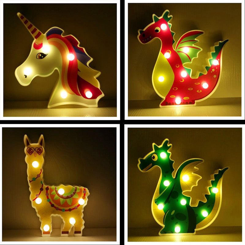 Modernist LED Nightstand Lamp Animal Wall Night Lamp with Plastic Shade for Girls Bedroom