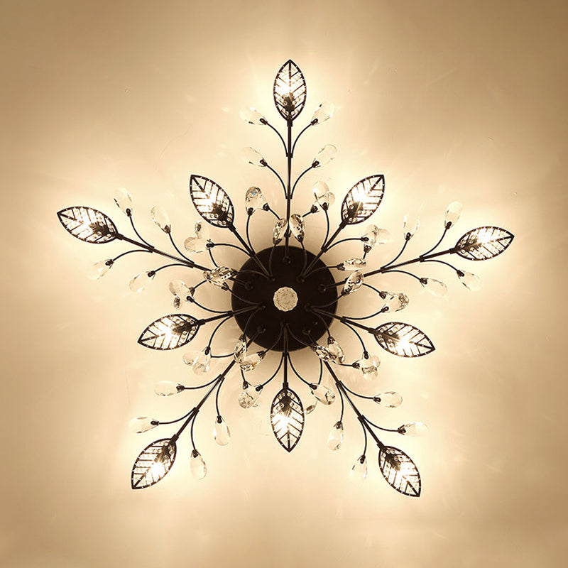 Blätter Semi -Mount -Beleuchtung Klassischer klassischer Kristall -LED -Korridor in der Nähe der Deckenlampe