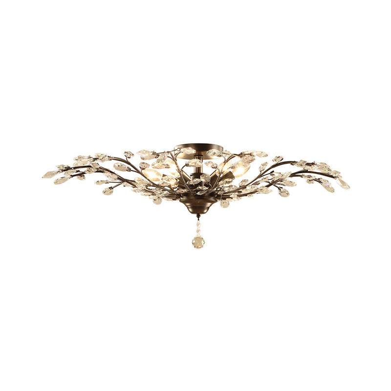Crystal Branches Ceiling Chandelier Traditional Dining Room Pendant Lighting Fixture