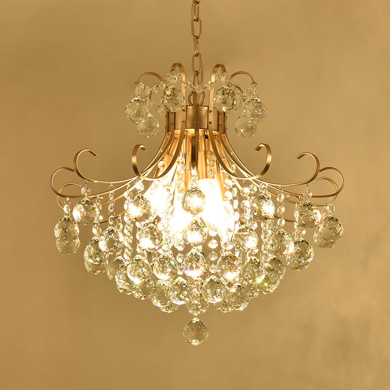 LED -Kristalldecke Kronleuchter traditioneller Goldgeflügelte Form Wohnzimmer Suspension Beleuchtung