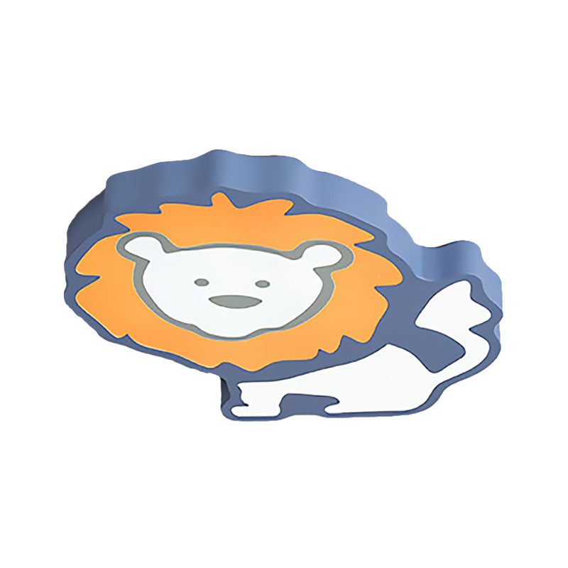 Animal LED Flush Mount Light Lion Acrylic Ceiling Lamp for Nursing Room Bedroom