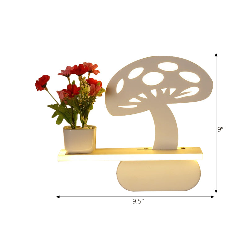 Acrylic Wall Sconce with Shelf Living Room Restaurant Modern Stylish Wall Light in White