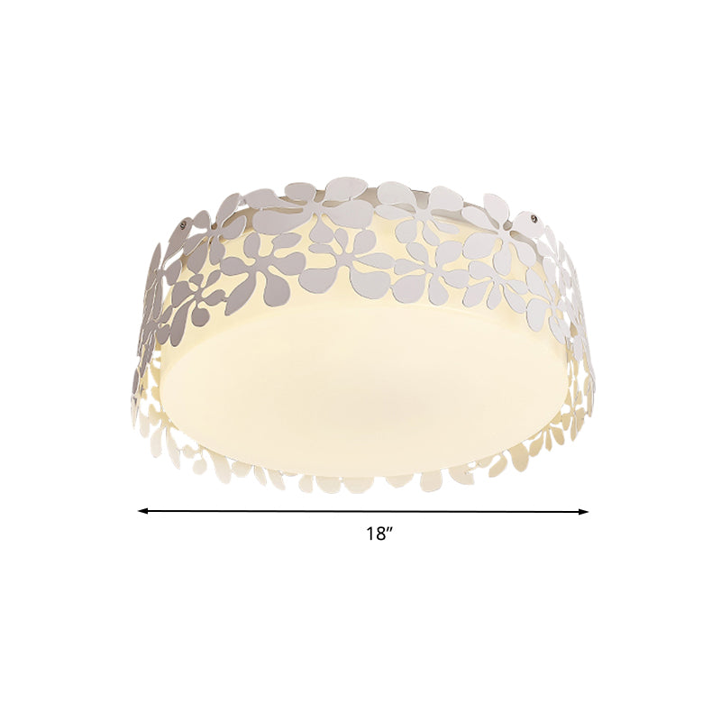 Cercle Kid Bedroom Flushmount Ceiling Light Acrylique Nordic Flushmount Light in White