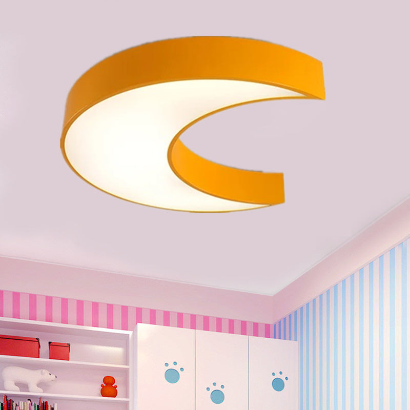 Cartoon Moon Ceiling Light Fixture Acrylic Flushmount Light for Nursing Room Kid Bedroom