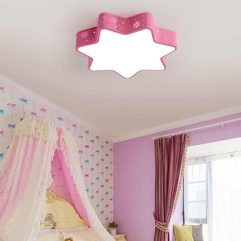 Macaron 15"/19"/23" W Ster Plafond Opgezette Fixture Acryl LED Flush Licht in Roze/Blauw voor Kid Slaapkamer, Warm/Wit/2 Kleur Licht