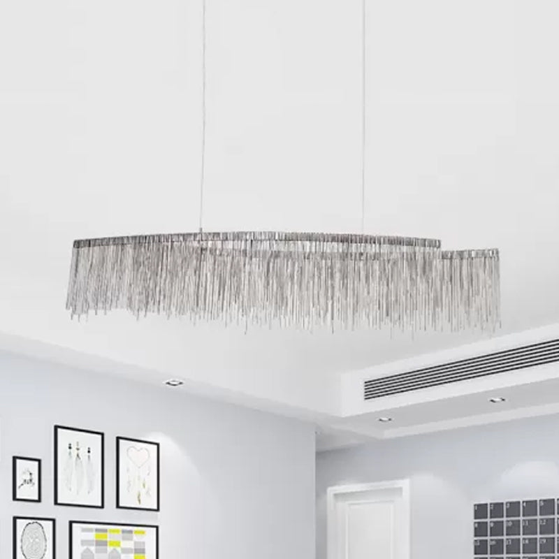 Modernismo LED Lampella a soffitto ciondolo a goccia lineare con tonalità in alluminio per soggiorno