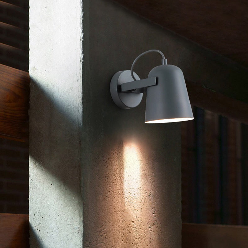 Nordic 1-Light Wall Sconce Bell Rotatable Wall Mount Light Fixture with Iron Shade for Living Room