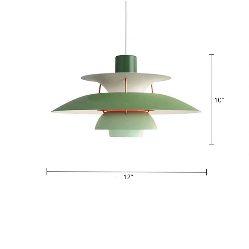 Metal Tiered Pendulum Light Simplicity 1 Head Ceiling Suspension Lamp for Dining Room