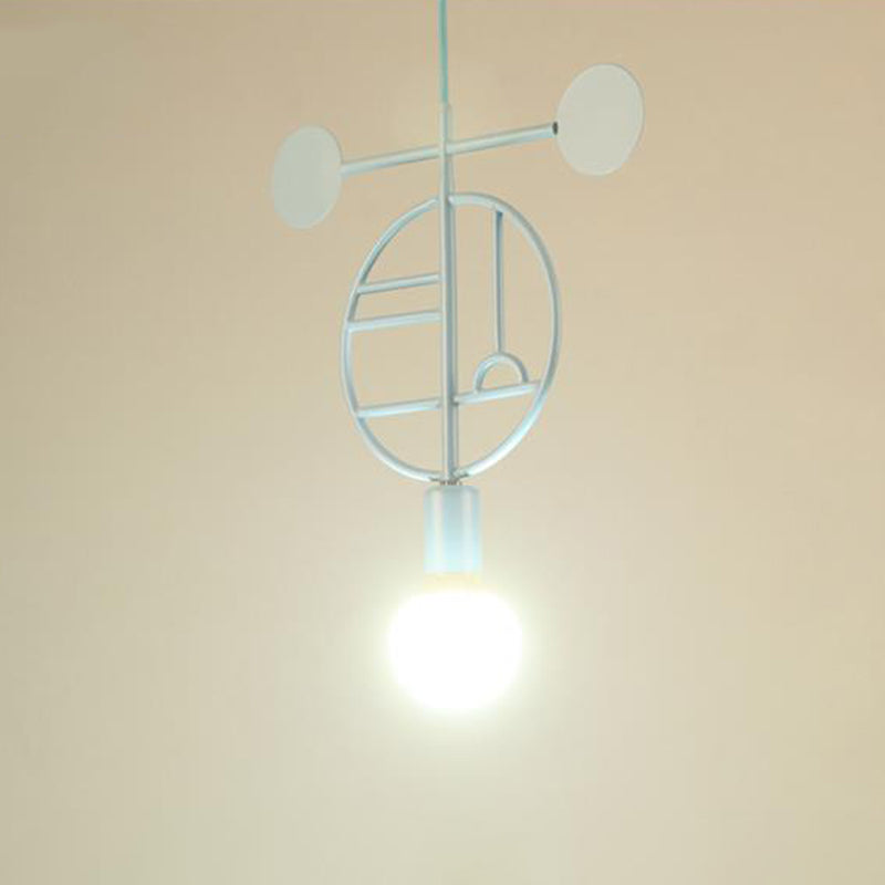 Geometrisch frame Drop Lamp Simplicity Metallic 1 hoofd slaapkamer hanglamp met een kaal lampontwerp