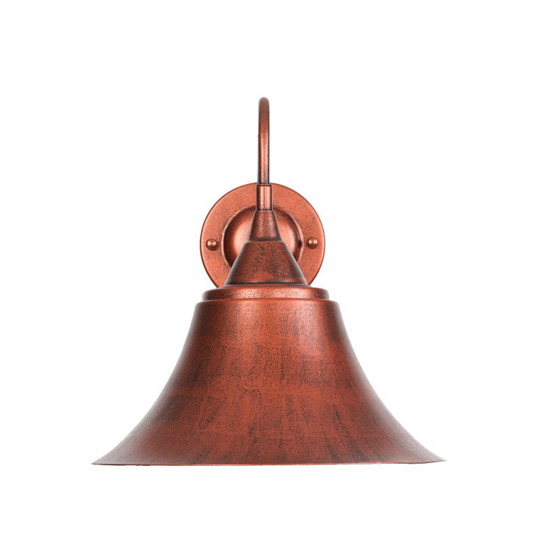 Flared Metal Wall Light Fixture Farmhouse 1 Head Dining Room Wall Lamp with Curved Arm