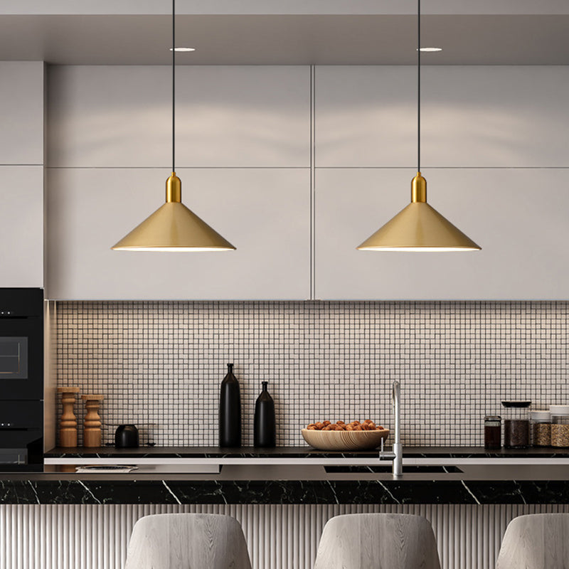 Metal Conical Drop Lamp Industrial 1 Head Dining Room Pendant Lighting Fixture