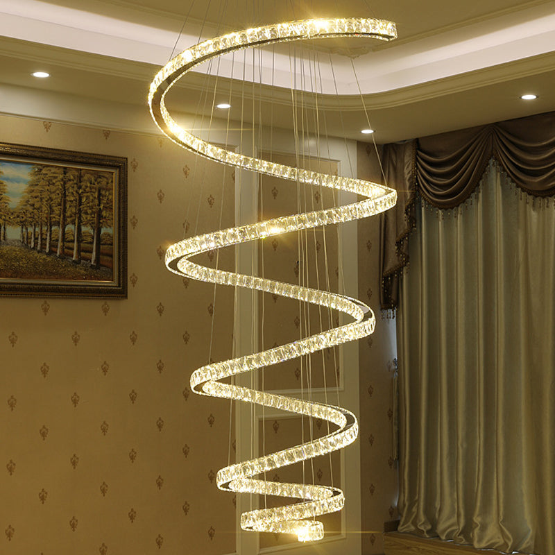 Lampada lampadario a spirale Minimal Crystal LED Crystal Light Kit per soggiorno