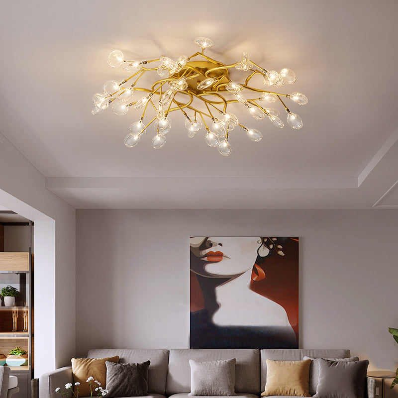 Firefly Flush Ceiling Light Contemporary Metal Living Room LED Flush Mount Lighting