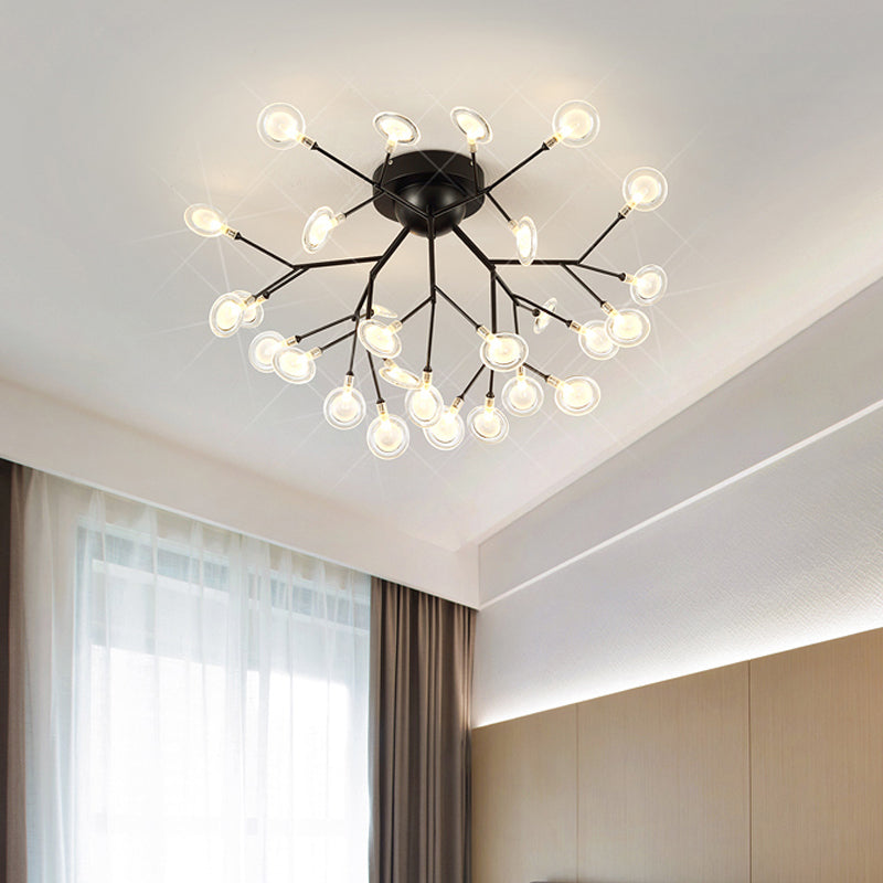 Acrylic Leaf-Shaped Flush Mount Lamp Modern LED Close to Ceiling Lighting for Bedroom