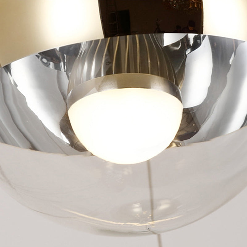 Globe Cluster hanglamp Licht Noordse aluminium trapverlichting met heldere glazen bodem in goud