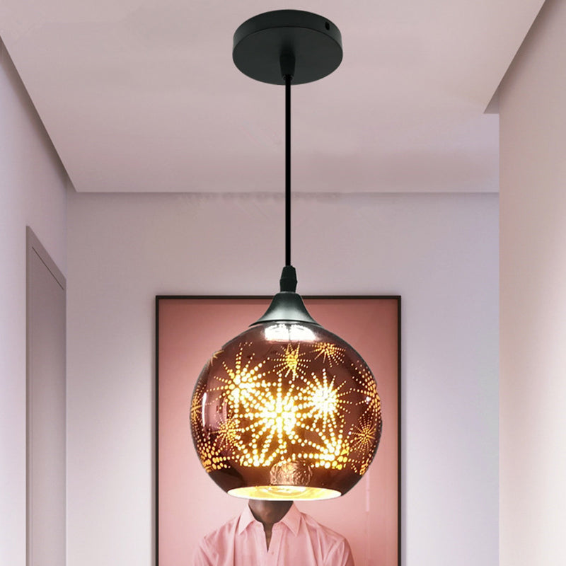 Globe hangend plafondlicht modernistisch vuurwerk glas brons suspensie verlichting voor gang
