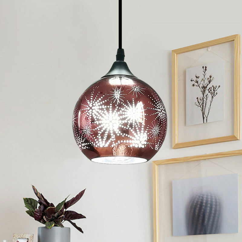 Globe hangend plafondlicht modernistisch vuurwerk glas brons suspensie verlichting voor gang