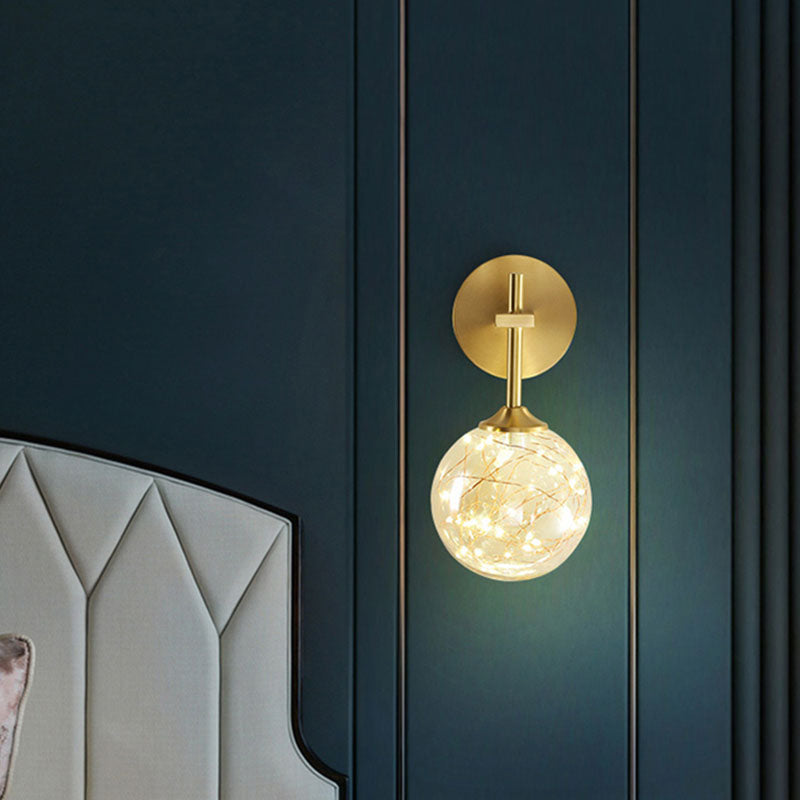 LED SLAAPKAMER WANDELLICHT BELOFTER Minimalistische Gouden Wandlamp SCONCE MET GEOMETRISCHE GLASS TADHE