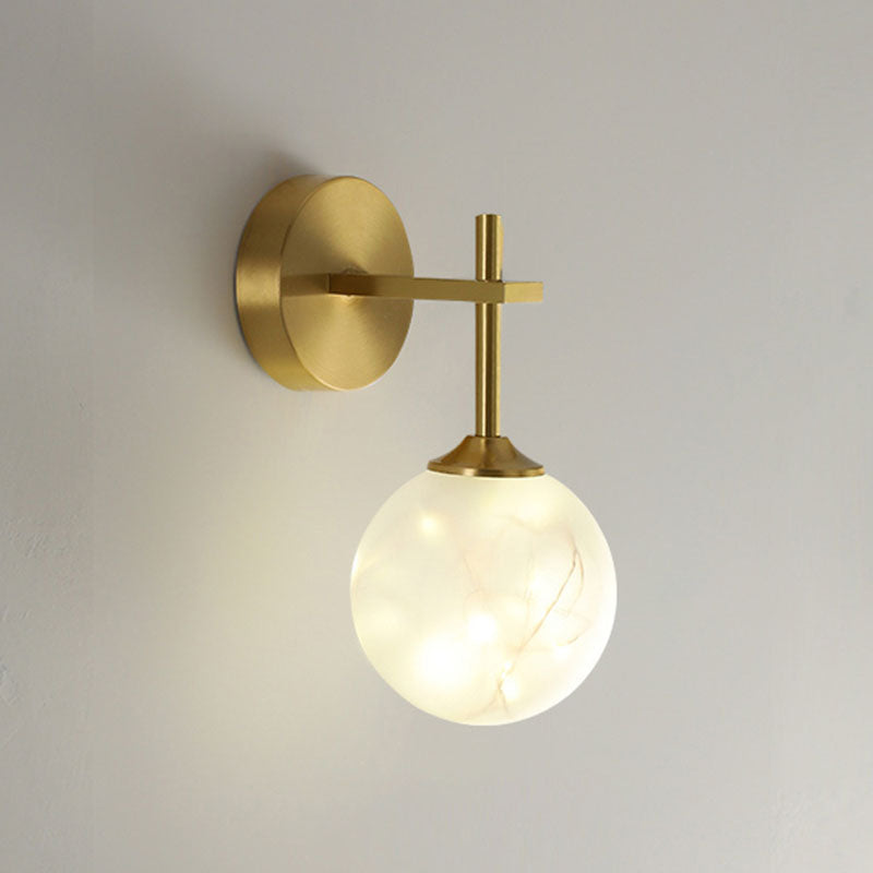 LED SLAAPKAMER WANDELLICHT BELOFTER Minimalistische Gouden Wandlamp SCONCE MET GEOMETRISCHE GLASS TADHE