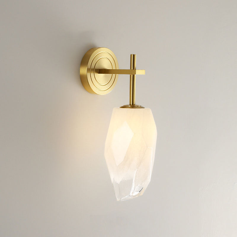LED SLAAPKAMER WANDELLICHT BELOFTER Minimalistische Gouden Wandlamp SCONCE MET GEOMETRISCHE GLASS TADHE