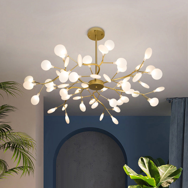 Moderno lampadario in metallo a forma di lampadario a filiale a forma di ramo