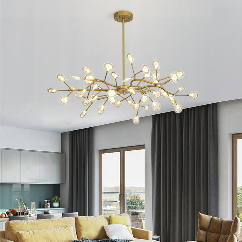 Acrylic Firefly LED Drop Pendant Modernist 45-Light Chandelier Light Fixture for Living Room