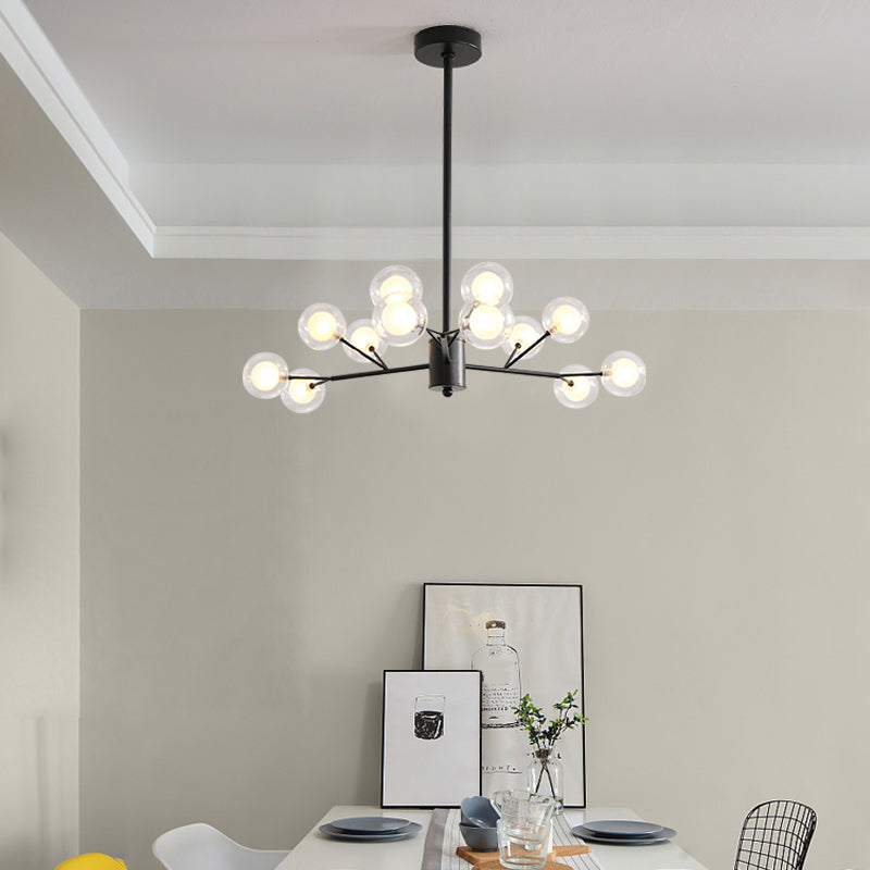 Lampada del lampadario a sala da pranzo Modo Lampada limpida e glassata LED a LED Minimalista Accensione in nero