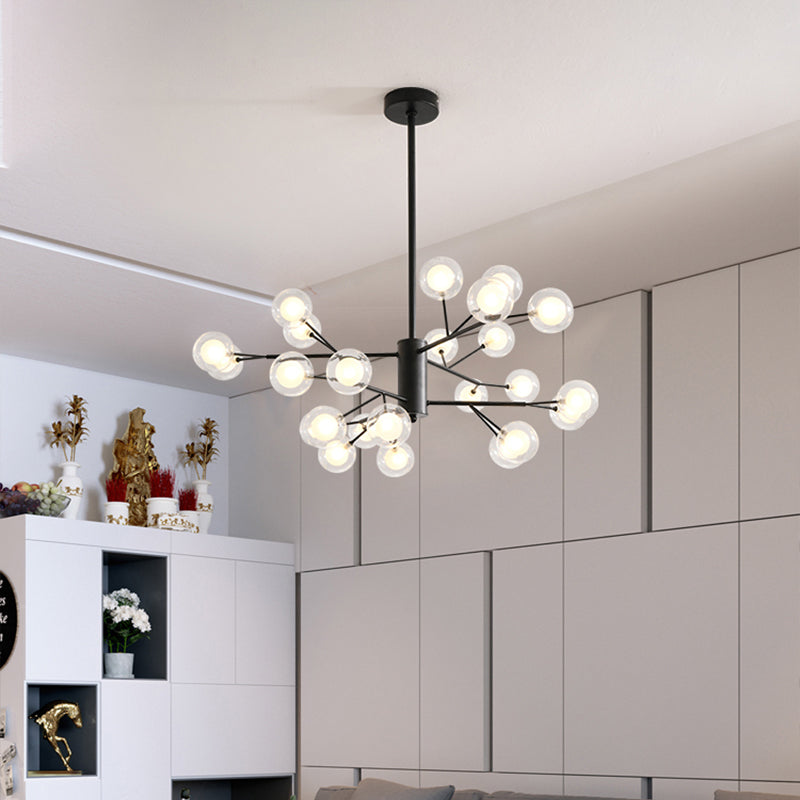 Lampada del lampadario a sala da pranzo Modo Lampada limpida e glassata LED a LED Minimalista Accensione in nero