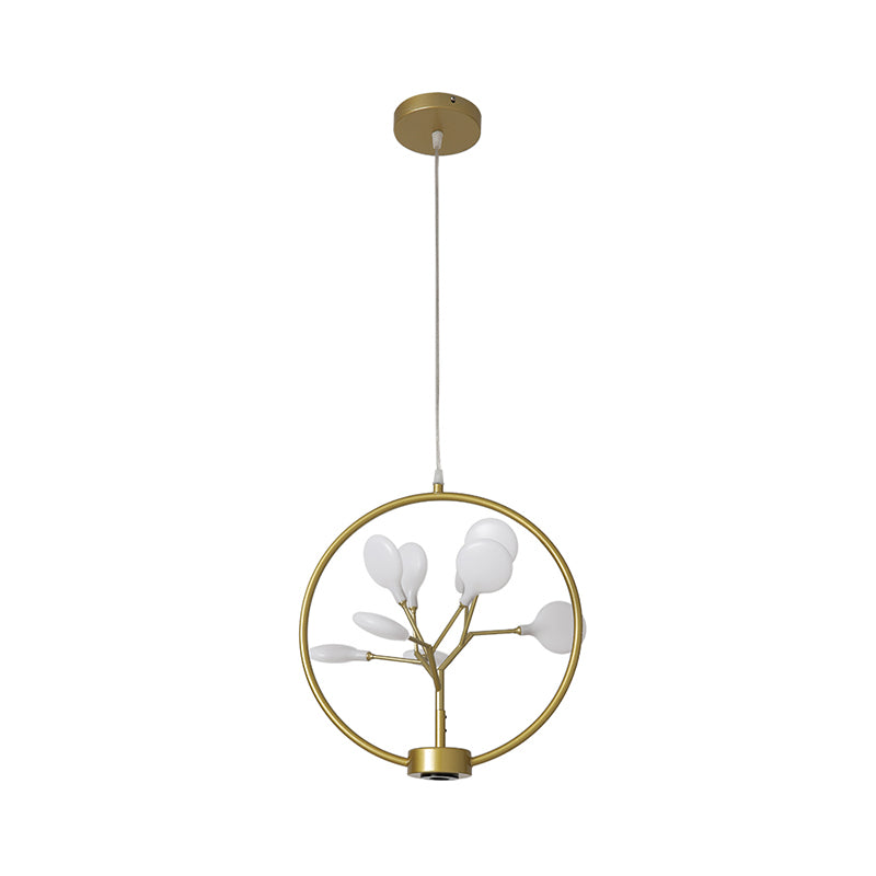 Luz de techo colgante de círculo Metal moderno 9 Bulbos Corredor Candelier Iluminación con diseño de luciérnaga