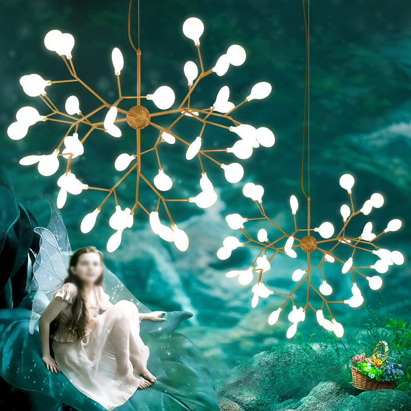 Lampada del lampada a LED in stile moderno in stile moderno per sospensioni per lucciole acriliche in oro per cucina