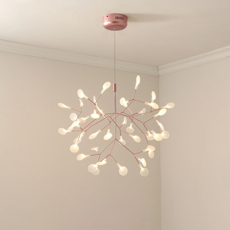 ACRILICO RANAMENTO TREE LUCE PENDANTE CHE SEMPLICE LAMAGGIO DEL BACCHIO DI LED in oro rosa