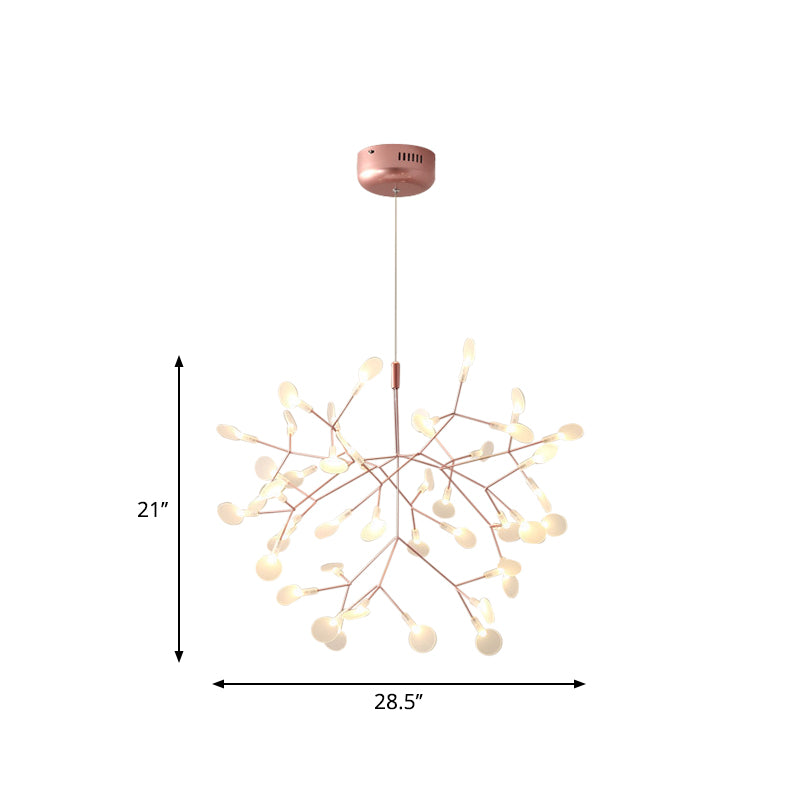 ACRILICO RANAMENTO TREE LUCE PENDANTE CHE SEMPLICE LAMAGGIO DEL BACCHIO DI LED in oro rosa