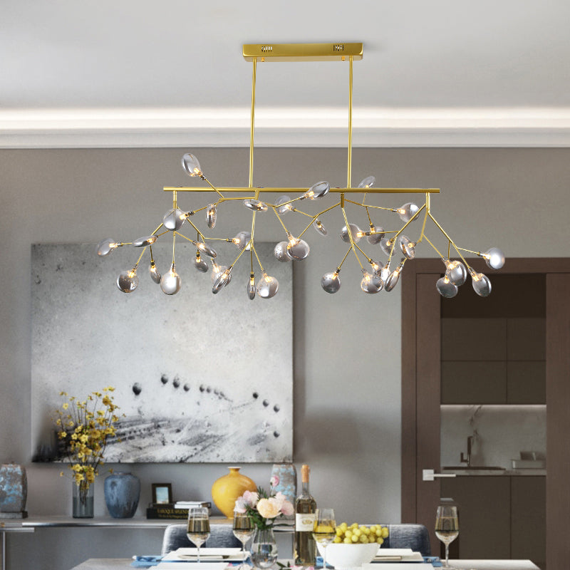 Heracleum Island Pendant Light Contemporary Metallic Dining Room Suspension Lamp