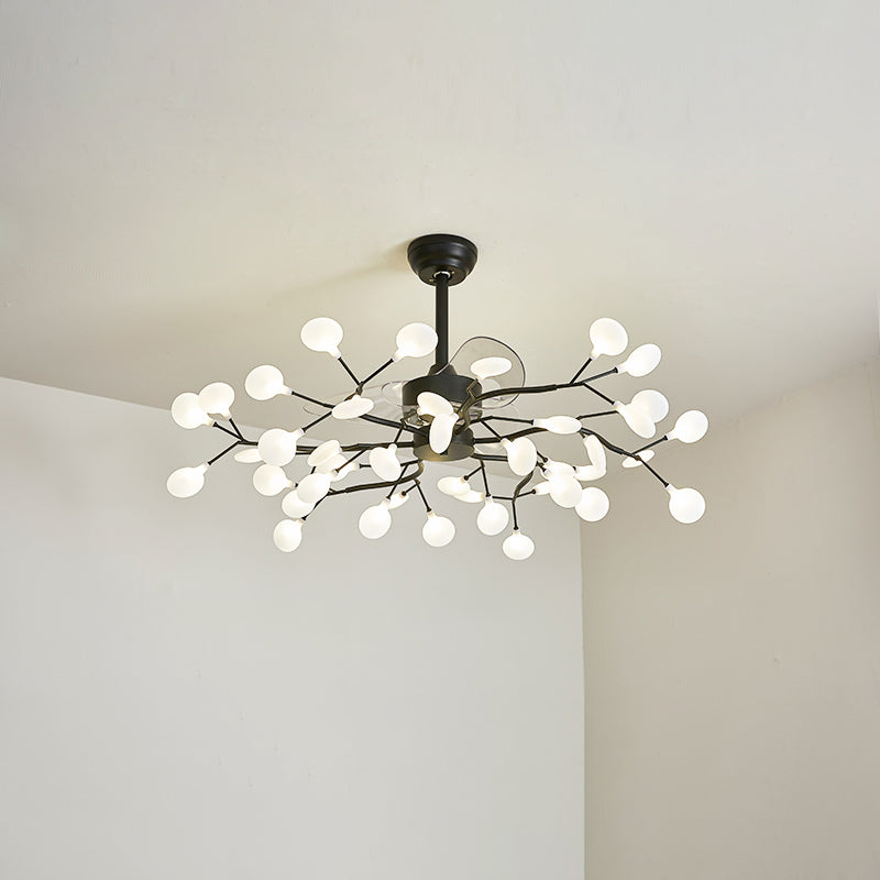 3-Blade Acryl Firefly Deckenlüfter Leicht minimalistische LED-Semi-Flush für Wohnzimmer