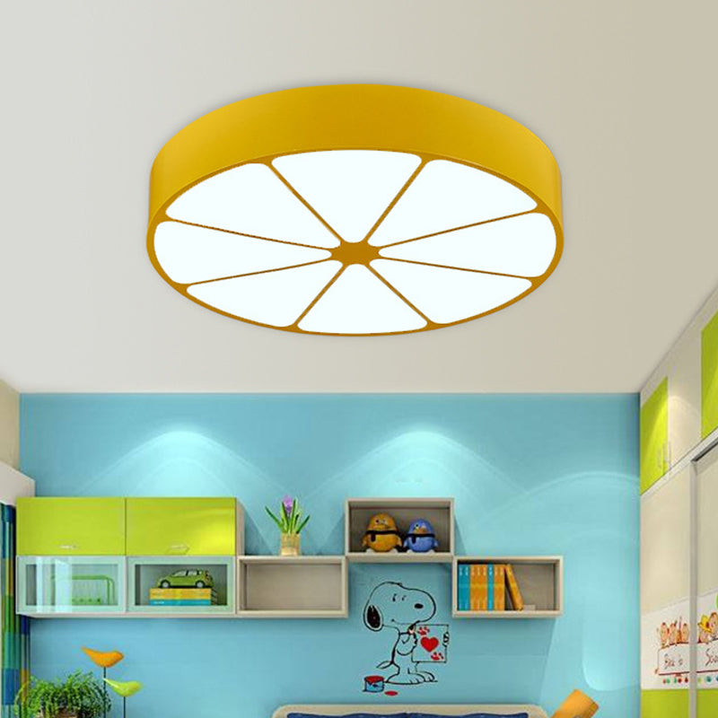 Kindergarten Flat Lemon Ceiling Mount Light Acrylic Modern Stylish Ceiling Lamp