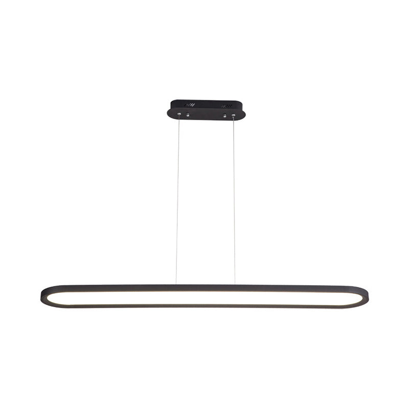 23.5"/35.5"/47" Wide Oval Acrylic Ceiling Pendant Simple LED White/Black/Brown Island Light in Warm/White/Remote Control Stepless Dimming Light