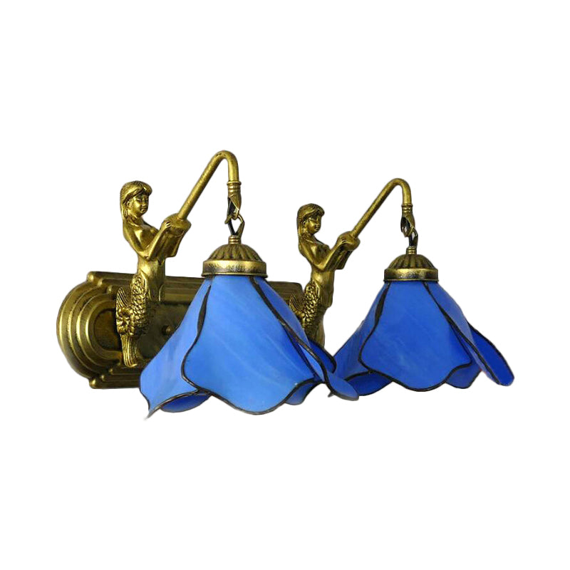 Gebogener Arm befleckte Glaswandleuchte leichte Tiffany 1 Kopfwandhalterung mit Geometrieschatten