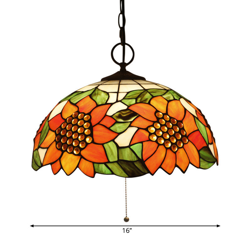 Illuminazione lampadario a 3 bulb neri kit di luce a cupola vetrata a cupola con motivo petalo