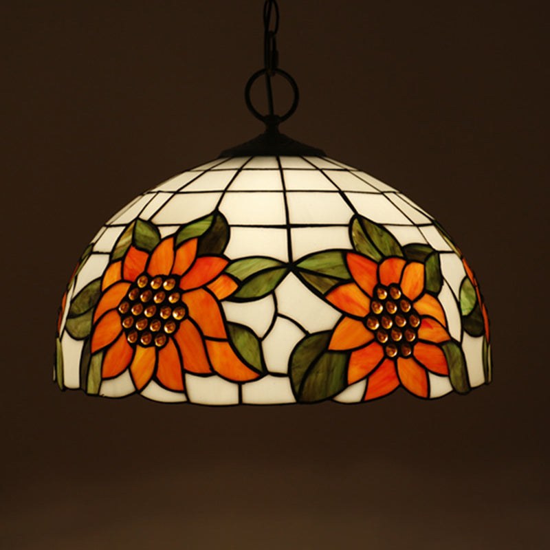 Illuminazione lampadario a 3 bulb neri kit di luce a cupola vetrata a cupola con motivo petalo