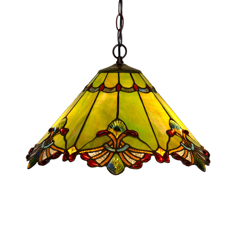 Lampada lampada a 2 luci Missione Mission Rolling Art Glass Aione a sospensione in verde in verde