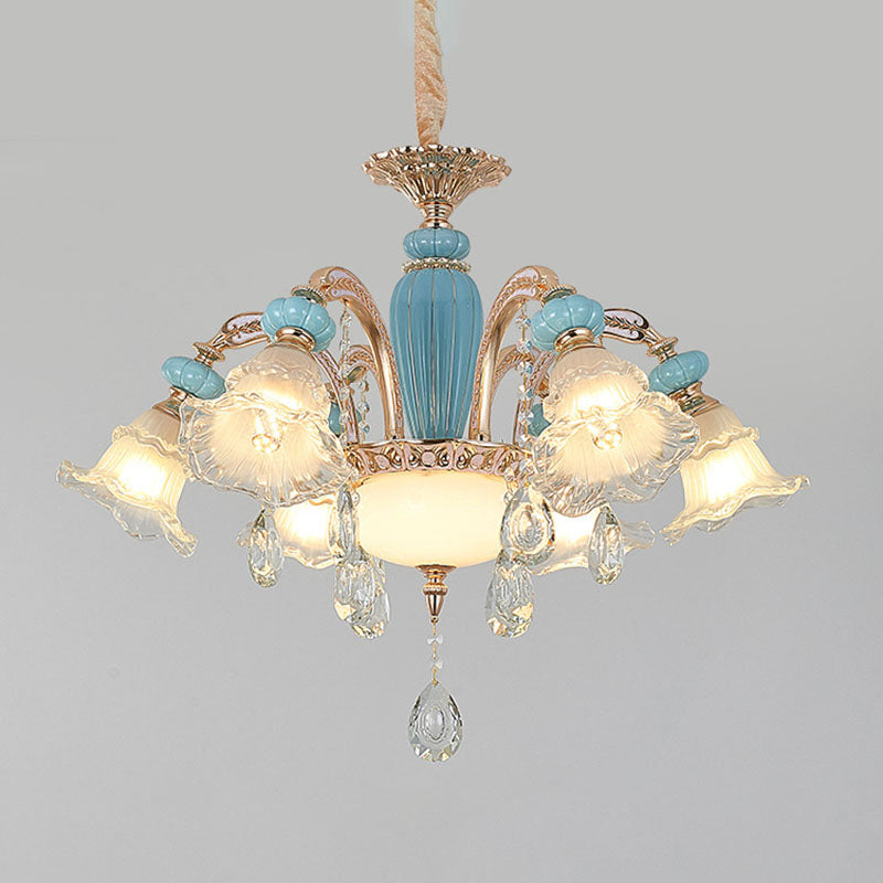 Lampada a sospensione del soffitto fiore nordico glassata in vetro il lampadario lampadario in oro