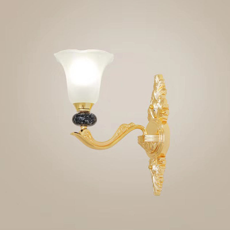 Frosted Glass Morning Glory Hanging Lamp Minimal Chandelier Light Fixture for Living Room