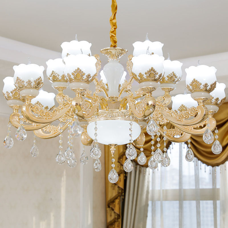 Lumo del lampadario Bud Modernista Modernista Opal Glass Soggio