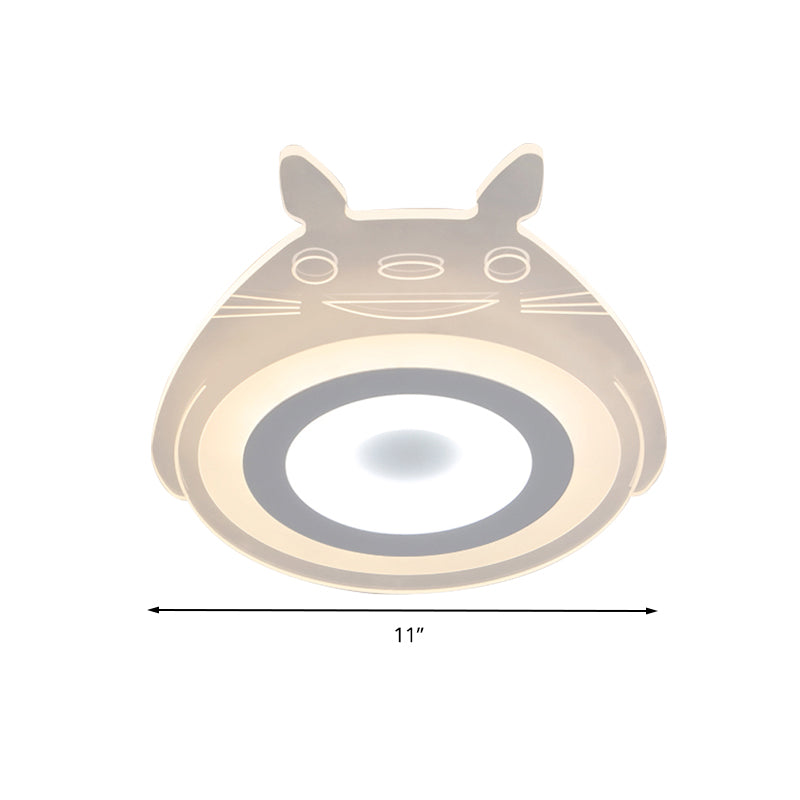 Cartoon Character Pet Ceiling Fixture Animal Acrylic LED Ceiling Mount Light in White for Baby Room